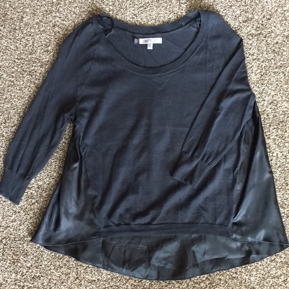Jennifer Lopez 3/4 sleeve dark gray blouse